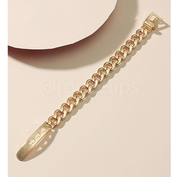 Gold Tone Buckle Chain Design Bracelet - Picture 3 of 6
